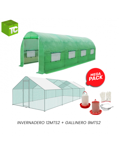 Pack Invernadero 12mts2 + Gallinero...